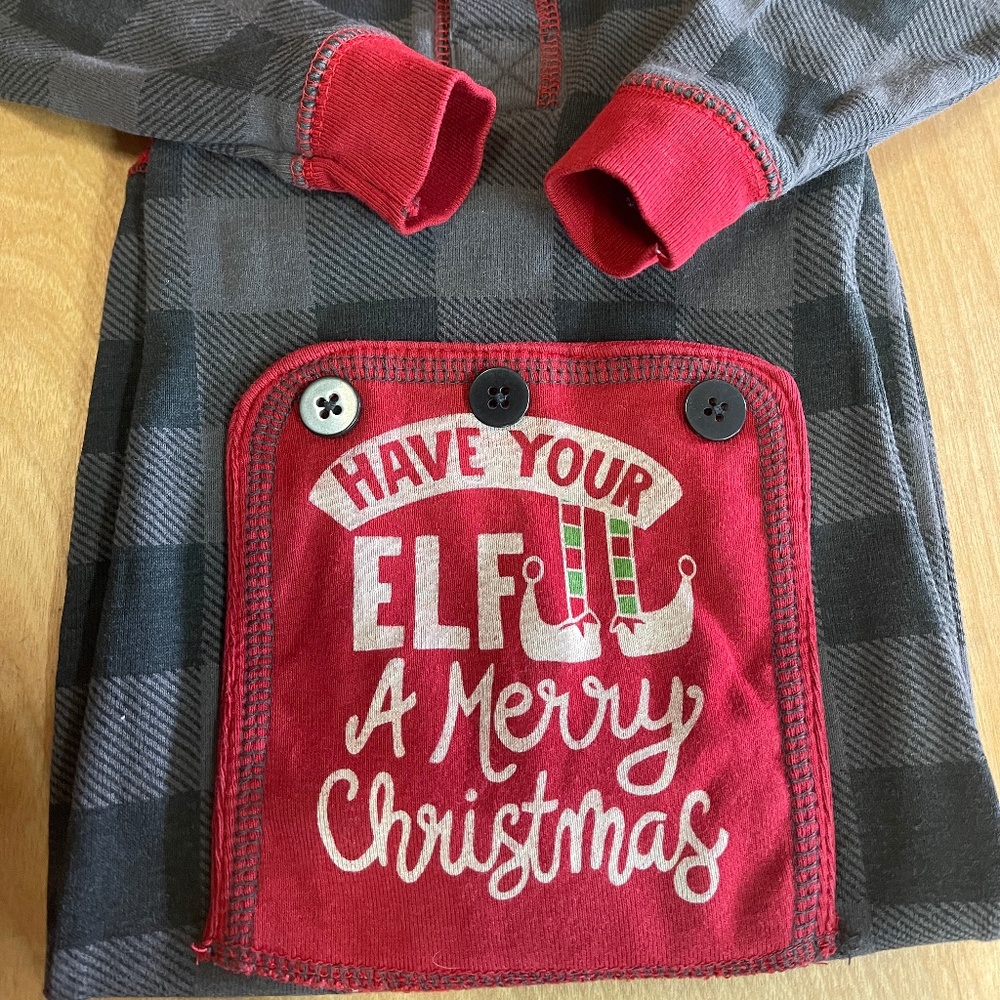 Flapjacks Elf Christmas Long John Plaid Pajama Infant Outfit Holiday Logger 6M